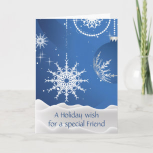 Kerstsneeuwvlokkenkaart voor speciale vriend kaart