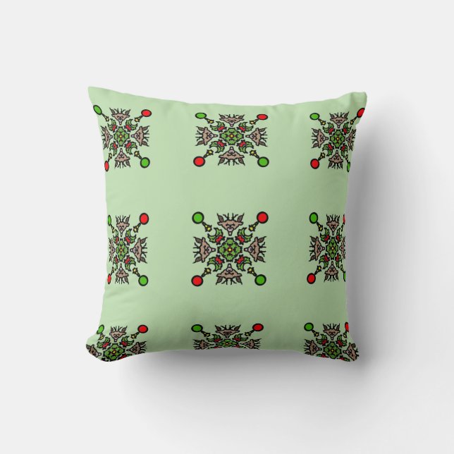 Kerstsneeuwvlokmandala Kussen (Voorkant)