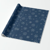 Kerstsneeuwvlokontwerp Cadeaupapier (Uitgerold)