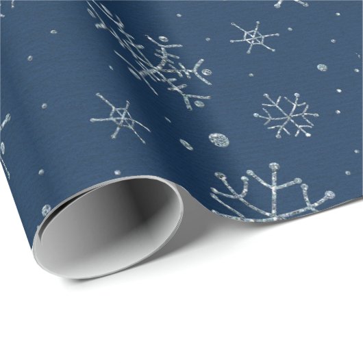 Kerstsneeuwvlokontwerp Cadeaupapier (Rol Hoek)