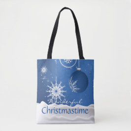 Kerstsneeuwvlokornamenten boodschappentas         tote bag