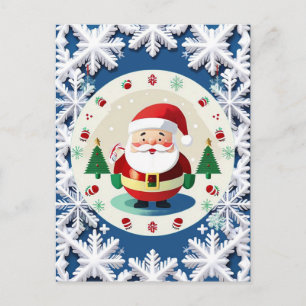 Kerstsneeuwvlokpatroon Briefkaart