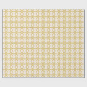 Kerstsneeuwvlokpatroon gouden crème cadeaupapier (Vlak)