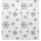 Kerstsneeuwvlokpatroon - kerstcadeaus douchegordijn (Voorkant)