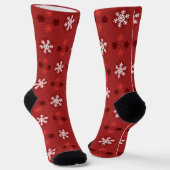 Kerstsneeuwvlokpatroon sokken (Gebogen)