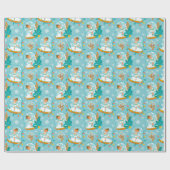 kerstsneeuwWereldbol Ballerina Cadeaupapier (Vlak)