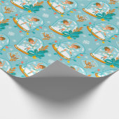 kerstsneeuwWereldbol Ballerina Cadeaupapier (Hoek)