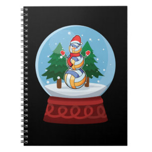 kerstsneeuwWereldbol Volleyball Snowman Notitieboek