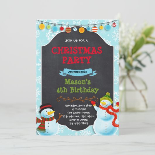 Kerstsneeuwwinteruitnodiging Kaart (Staand voorkant)