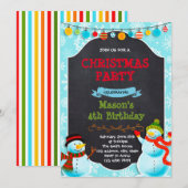 Kerstsneeuwwinteruitnodiging Kaart (Voorkant / Achterkant)