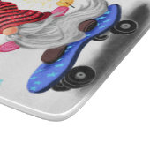 Kerstsnijbord Skater Gnome met cadeaus Snijplank (Hoek)