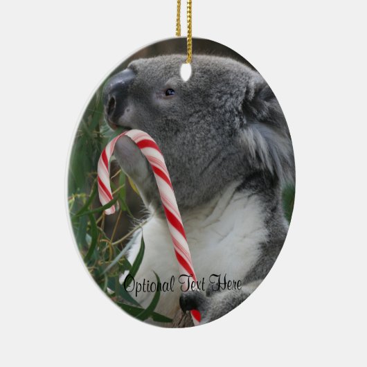 Kerstsnoe Cane Koala Keramisch Ornament (Rechts)