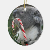 Kerstsnoe Cane Koala Keramisch Ornament (Links)