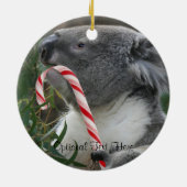 Kerstsnoe Cane Koala Keramisch Ornament (Achterkant)
