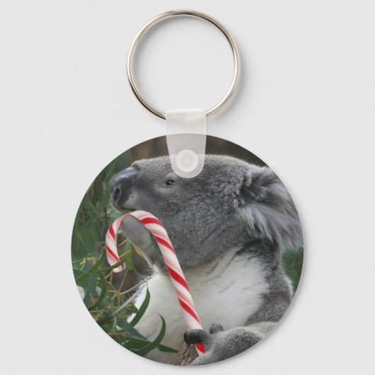 Kerstsnoe Cane Koala Sleutelhanger (Voorkant)