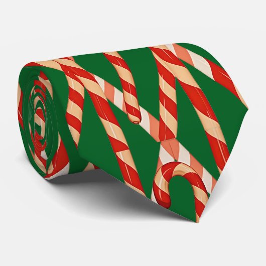 Kerstsnoep Cane Rood Wit Vector Design Stropdas (Opgerold)