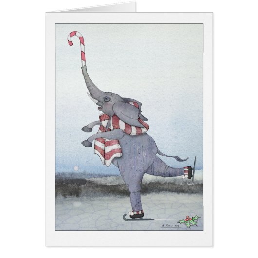 Kerstsnoep Cane Skating Elephant (Voorkant)