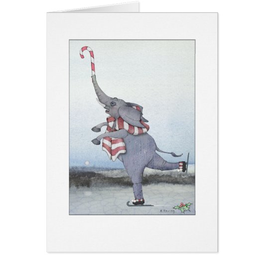 Kerstsnoep Cane Skating Elephant (Voorkant)
