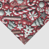 Kerstsnoep Cane Tree Cadeaus Red Decoupage Tissuepapier (Detail)