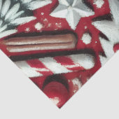 Kerstsnoep Cane Tree Cadeaus Red Decoupage Tissuepapier (Detail)