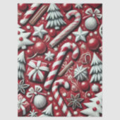 Kerstsnoep Cane Tree Cadeaus Red Decoupage Tissuepapier (Voorkant)