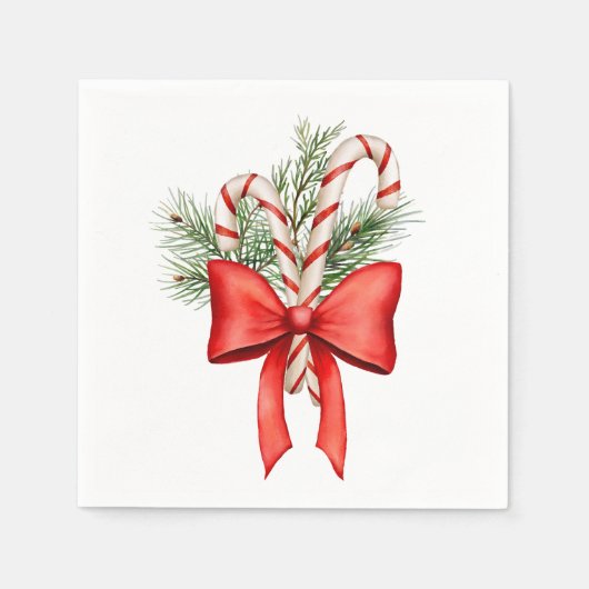 Kerstsnoep Cane Winter Cocktail Servet (Voorkant)