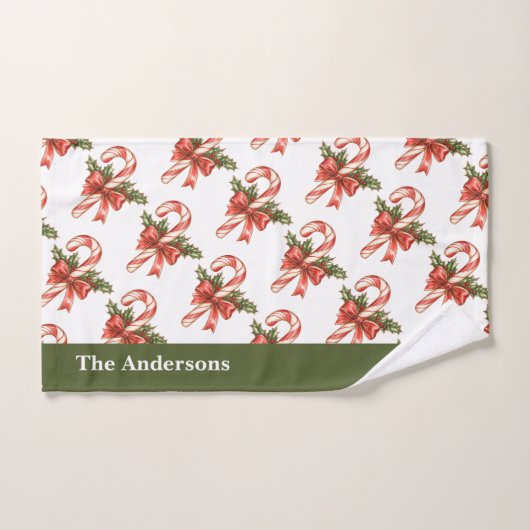 Kerstsnoep Canes Badhanddoek Set Bad Handdoek (Handdoek)