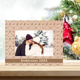 Kerstsnoep Canes & Cadeaus Patroon Naam 7x5 Gegraveerde Lijstjes
