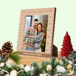 Kerstsnoep Canes & Cadeaus Patroon Naam 8x10 Gegraveerde Lijstjes