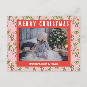 Kerstsnoep Canes Kerstvakantie CUSTOM Foto Briefkaart