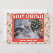 Kerstsnoep Canes Kerstvakantie CUSTOM Foto Feestdagenkaart (Voorkant)