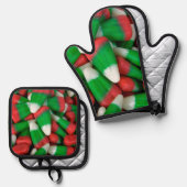 kerstsnoep Corn Ovenwant & Pannenlap Set (Voorkant / Achterkant)