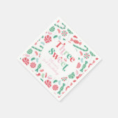 Kerstsnoep Drie is Zoet 3de verjaardag Servet (Hoek)