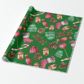 Kerstsnoep en -decoraties Groen Cadeaupapier (Uitgerold)