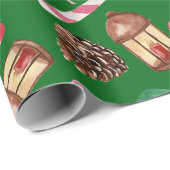 Kerstsnoep en -decoraties Groen Cadeaupapier (Rol Hoek)