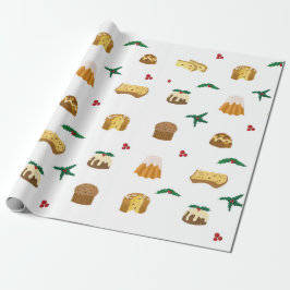 kerstsnoep en maîtletoe cadeaupapier