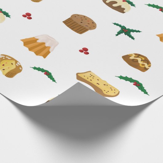 kerstsnoep en maîtletoe cadeaupapier (Hoek)