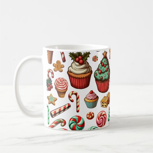 Kerstsnoep en zoete lekkernijen clipart  koffiemok (Links)