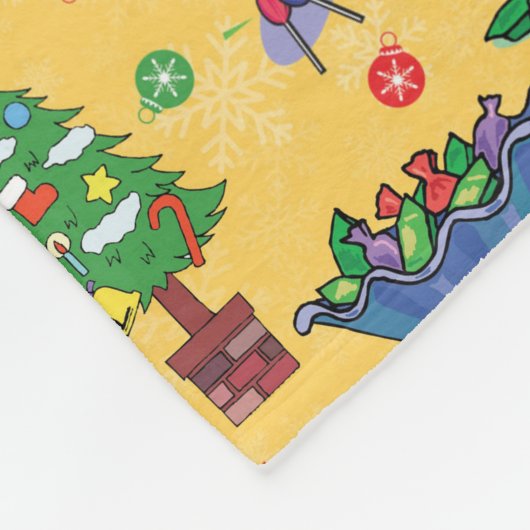 kerstsnoep fleece deken (Hoek)