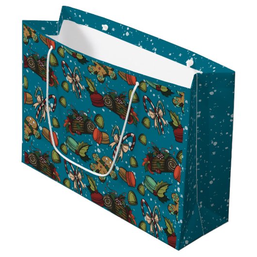 Kerstsnoep- Ijs (Kleur) Groot Cadeauzakje (Voorkant Gekanteld)