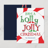 Kerstsnoep Kerstelfenbenen Feestdagenkaart (Voorkant / Achterkant)