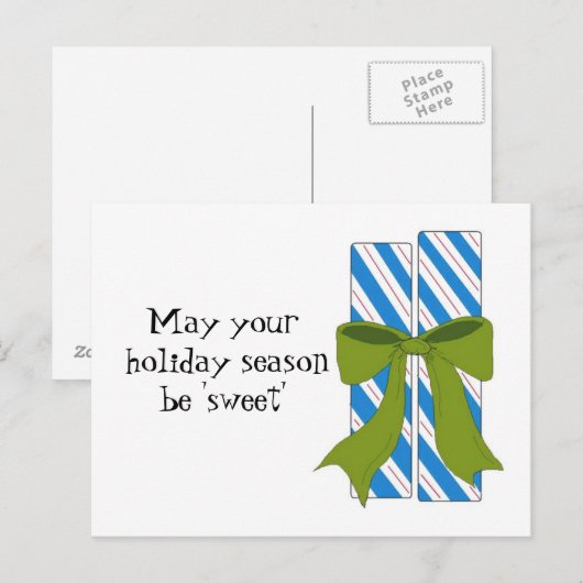 KerstSnoep met zoet Gezegde Feestdagenkaart (Voorkant / Achterkant)