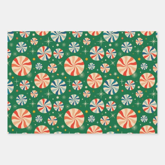 kerstSnoep Retro Inpakpapier Vel (Voorkant)