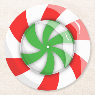 kerstSnoep Ronde Kartonnen Onderzetter