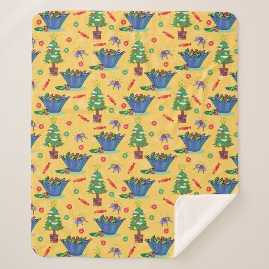 kerstsnoep sherpa deken (Voorkant)