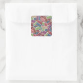 kerstSnoep-SQUARE-STICKERS Vierkante Sticker (Tas)