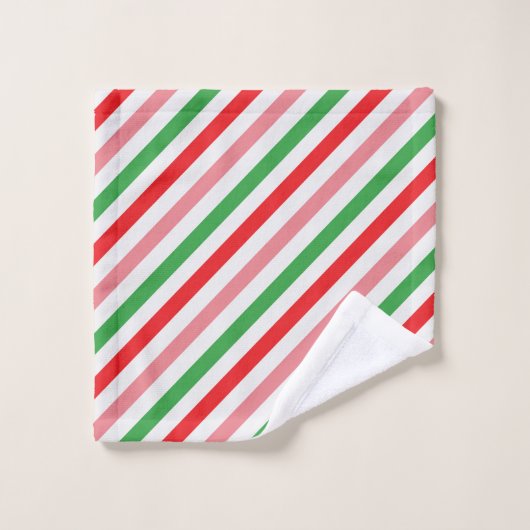 kerstSnoep Stripe naam Monogram handdoekset Bad Handdoek (Wasdoekje)