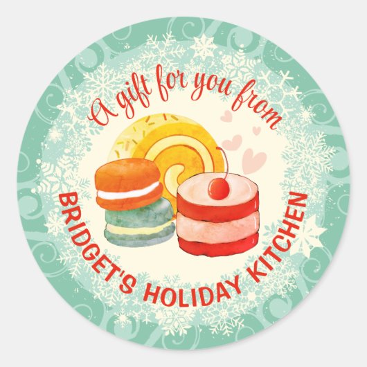 kerstsnoep uit de keuken van ronde sticker (Voorkant)