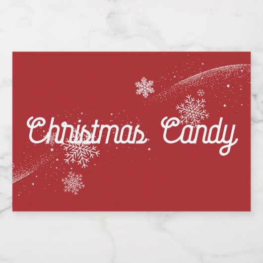 kerstSnoep Voedselcontainer Etiket (Enkel label)