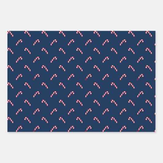 kerstsnoepje blauw rood schattig patroon inpakpapier vel (Voorkant 2)